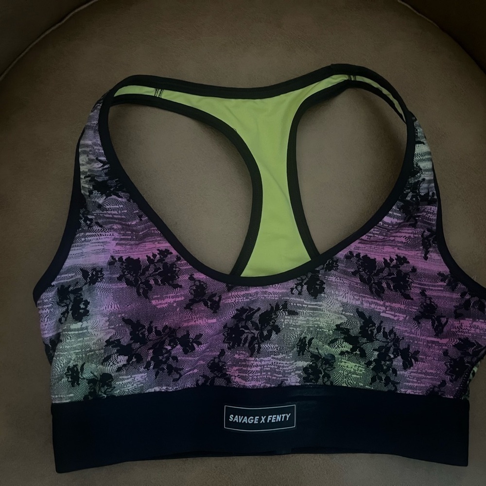 Savage X Fenty Black and Pink  Sports Bra A052